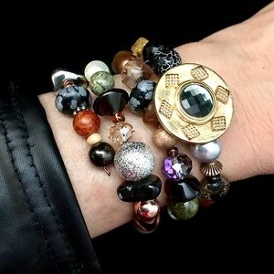 Handmade Bracelet with Vintage and Modern Elements  (NB72-3H) New Without Tags